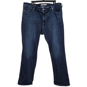 Levis 414 Classic Straight Leg Women 22W Dark Wash Stretch Plus Size Minimalist